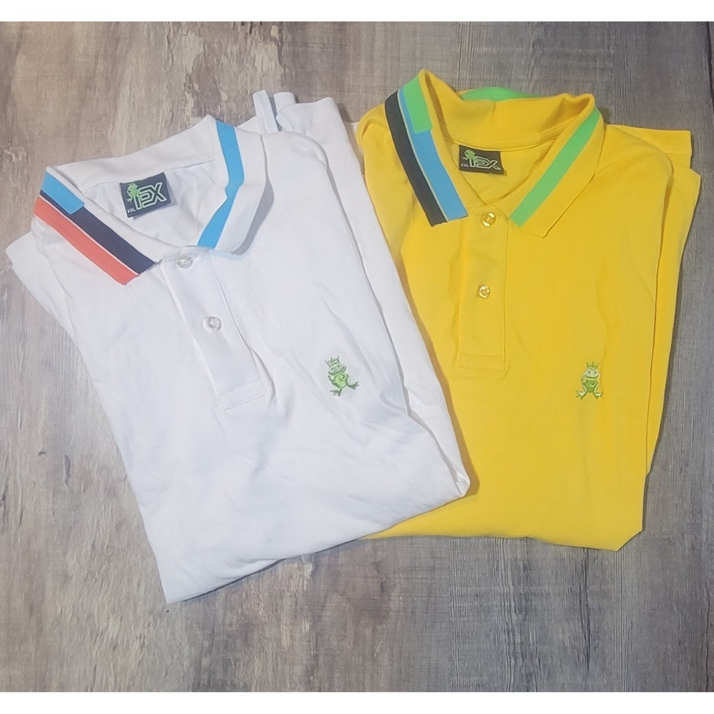 Eight X Mens 2XL XXL Pablo Frog Polo Designer Fashion Shirts Lot Of 2 EUC